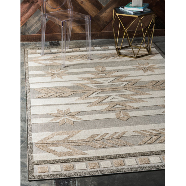 Loon Peak® El Reno Power Loom Beige Indoor/Outdoor Rug & Reviews Wayfair